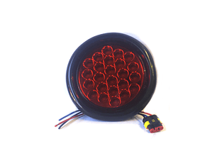 Faro Trasero LED Circular ROJO, 24 LED , con Conector
