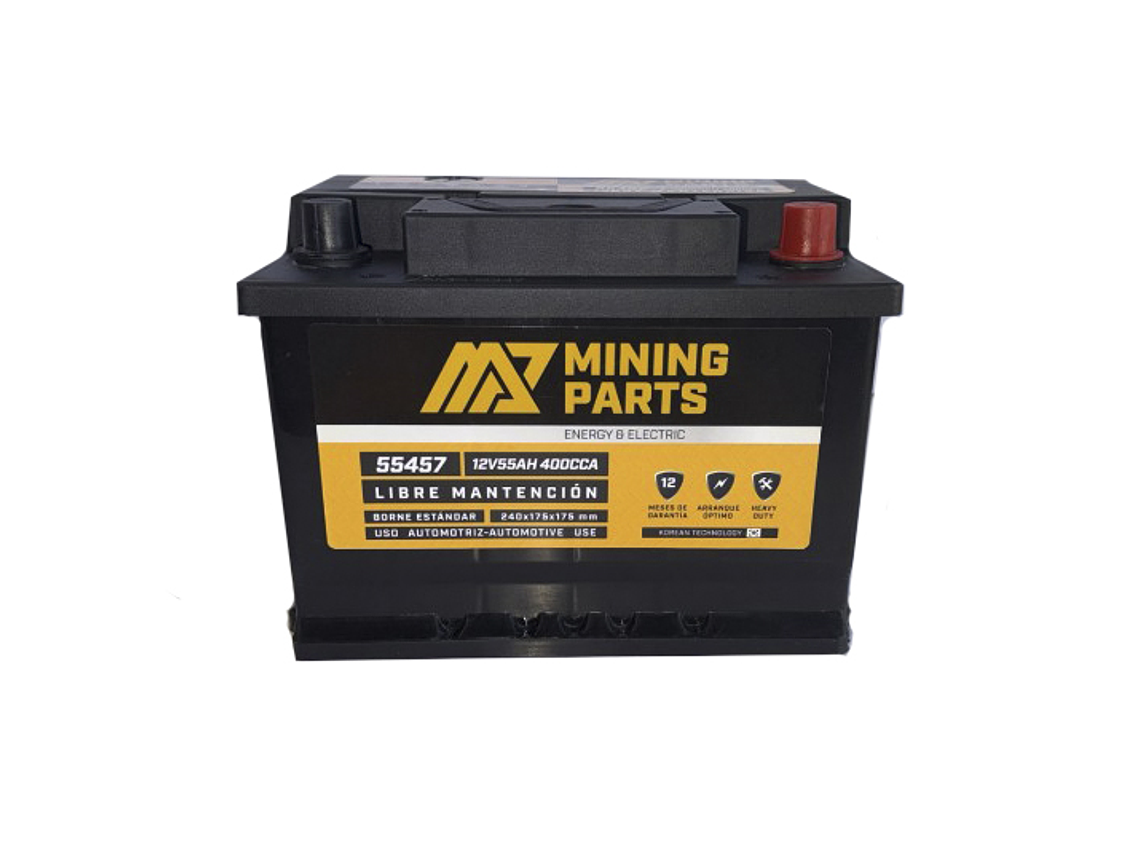 BATERIA 12V 55 AH 400 CCA BORNE POSITIVO DERECHO 1