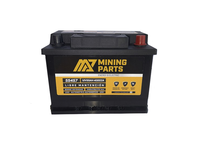BATERIA 12V 55 AH 400 CCA BORNE POSITIVO DERECHO 1