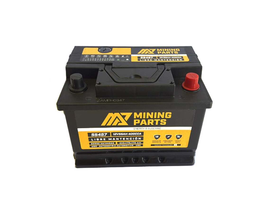 BATERIA 12V 55 AH 400 CCA BORNE POSITIVO DERECHO 3