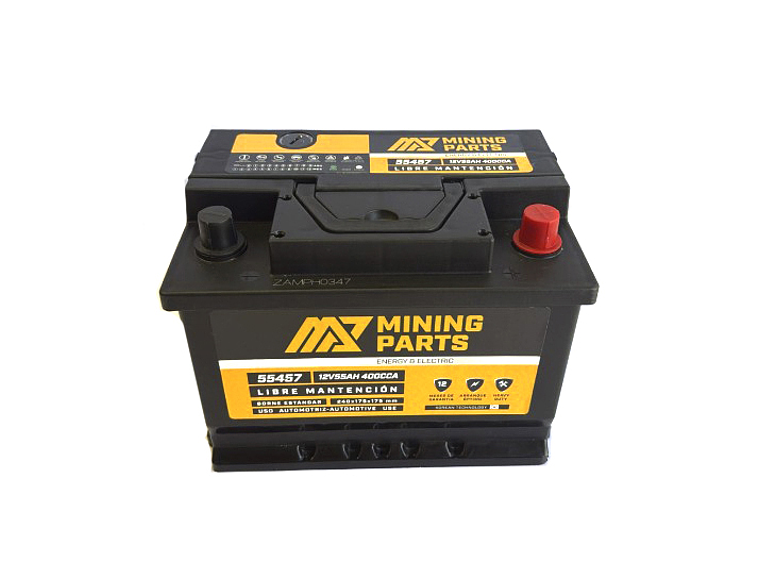 BATERIA 12V 55 AH 400 CCA BORNE POSITIVO DERECHO 3