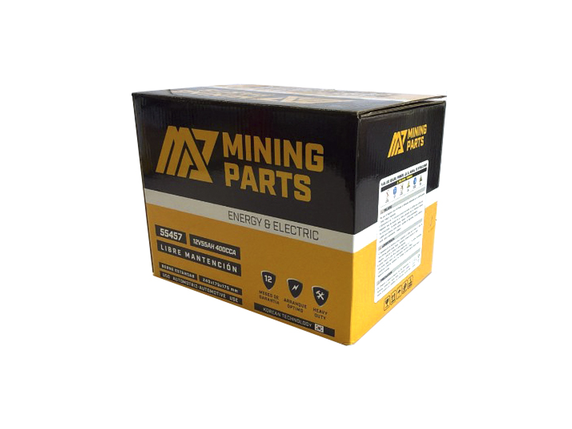 BATERIA 12V 55 AH 400 CCA BORNE POSITIVO DERECHO 4