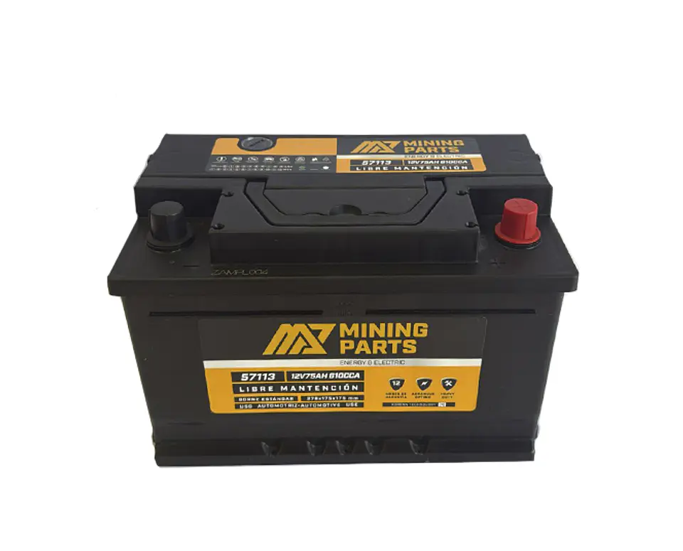 BATERIA 12V 75 AH 610 CCA BORNE POSITIVO DERECHO 3