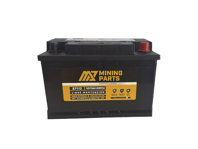 BATERIA 12V 75 AH 610 CCA BORNE POSITIVO DERECHO 1