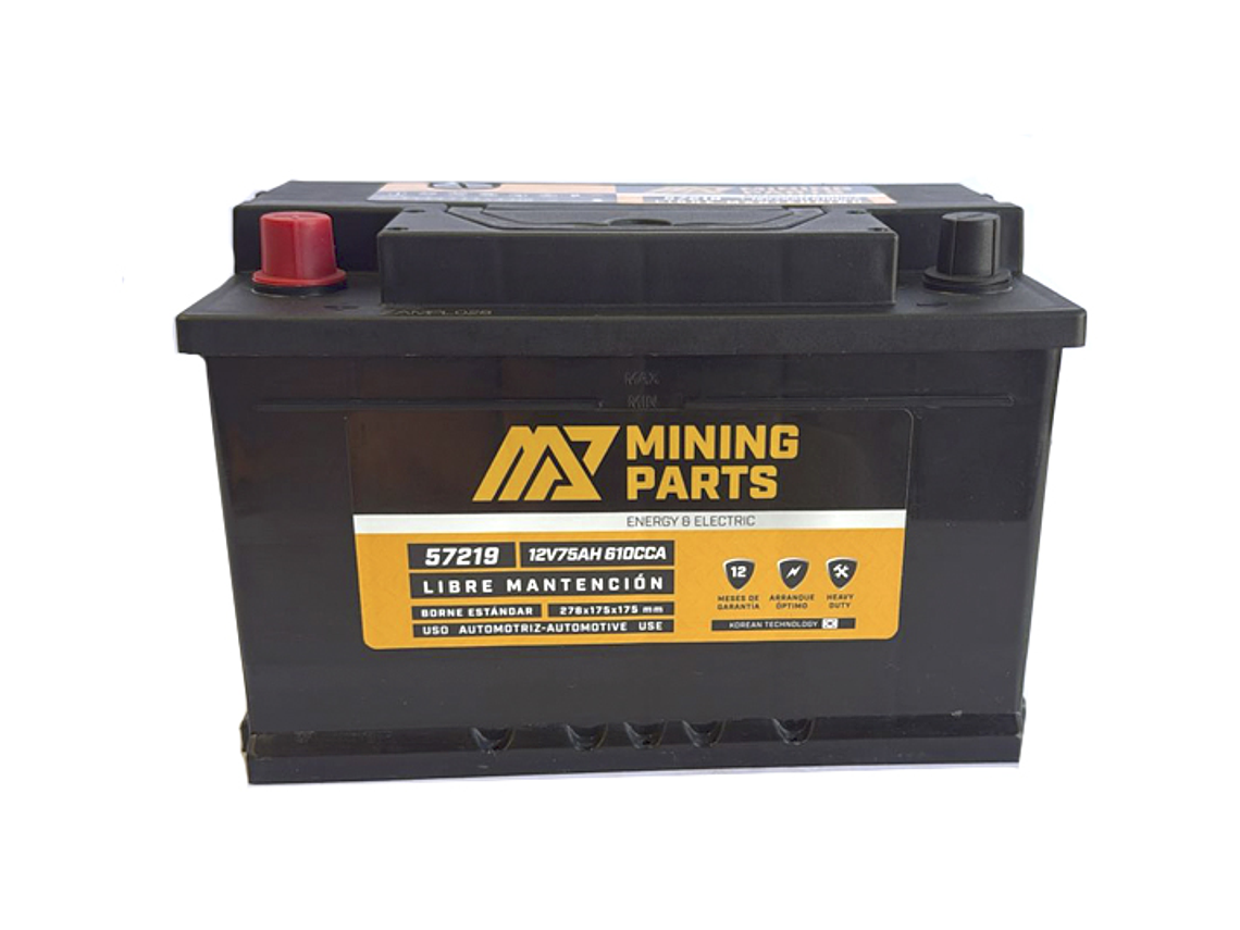 BATERIA 12V 75 AH BORNE POSITIVO IZQUIERDO 1