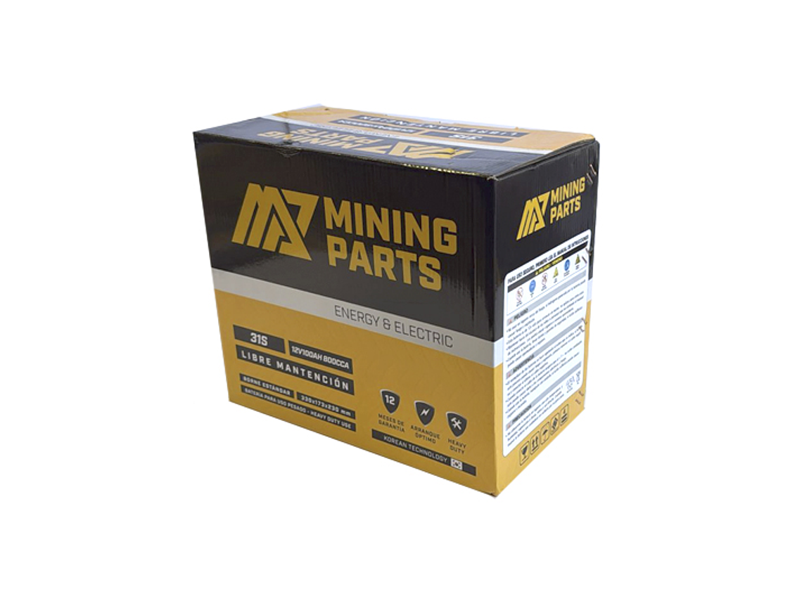 BATERIA 12V 100 AH 800 CCA PERNO CENTRADO POSITIVO IZQUIERDO 4