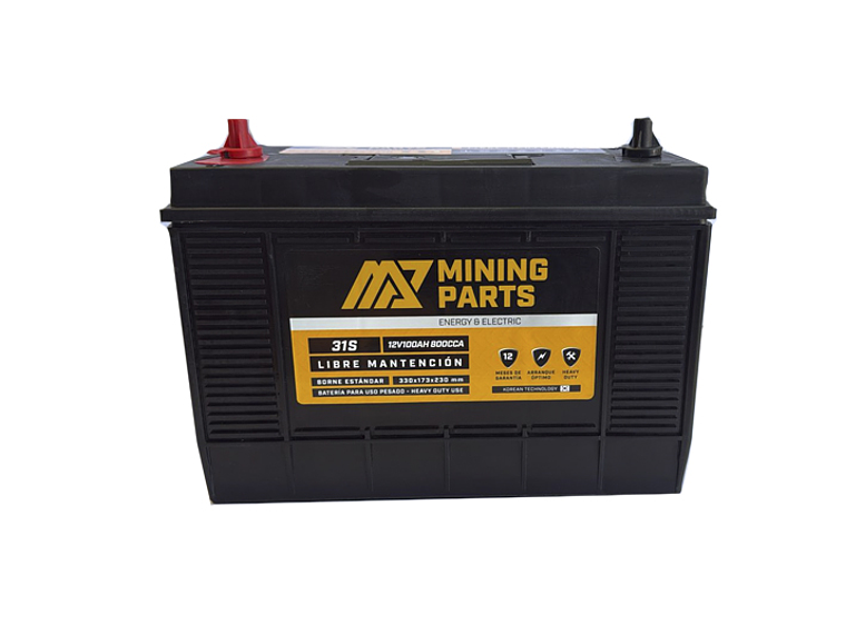 BATERIA 12V 100 AH 800 CCA PERNO CENTRADO POSITIVO IZQUIERDO 1