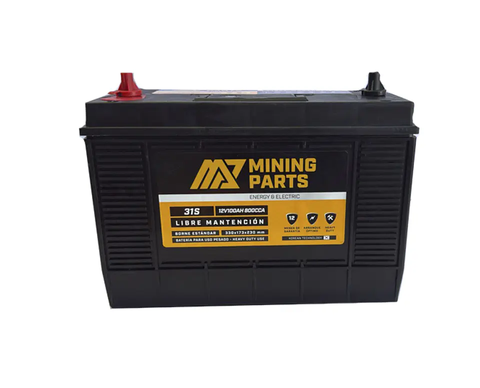 BATERIA 12V 100 AH 800 CCA PERNO CENTRADO POSITIVO IZQUIERDO 1