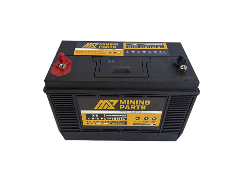BATERIA 12V 100 AH 800 CCA PERNO CENTRADO POSITIVO IZQUIERDO 3