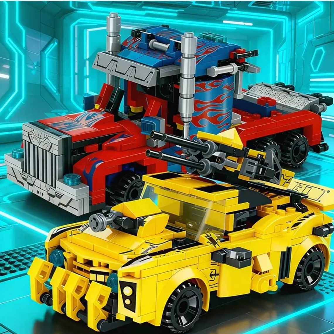 Transformers Robot y Vehículo 2 en 1 Kit de Bloques 3