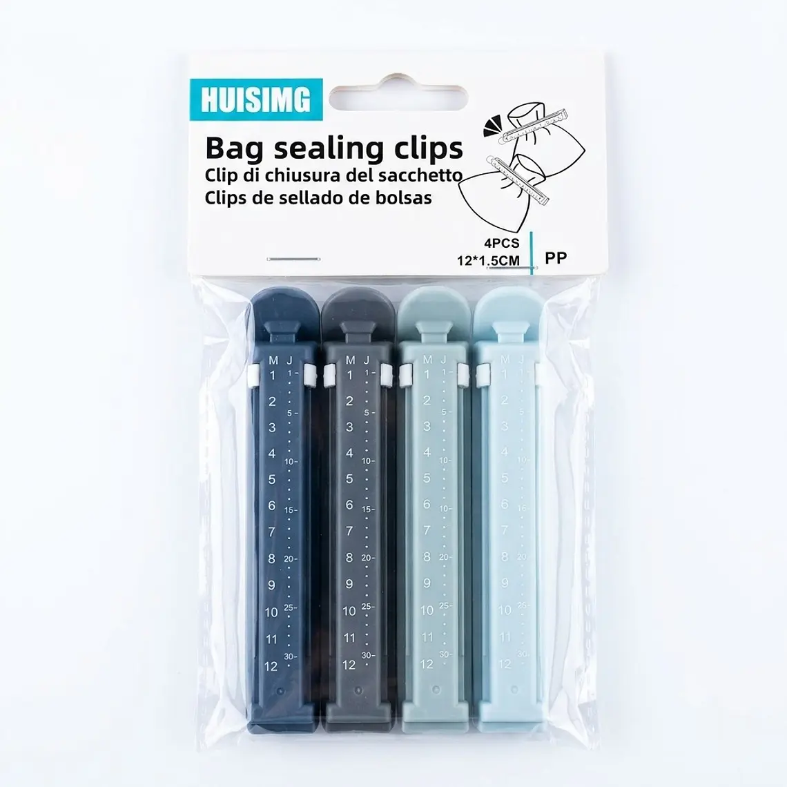 Set 4 Ganchos Clips Selladores De Bolsas  Con Fecha 2