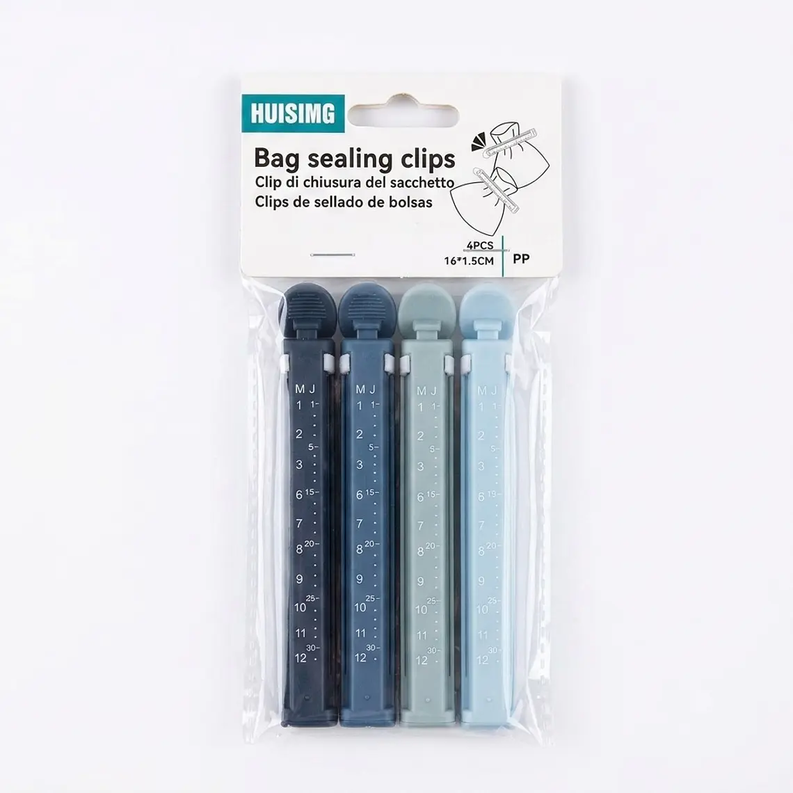 Set 4 Ganchos Clips Selladores De Bolsas  Con Fecha 3
