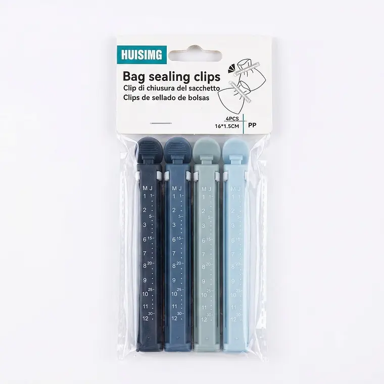Set 4 Ganchos Clips Selladores De Bolsas  Con Fecha 3