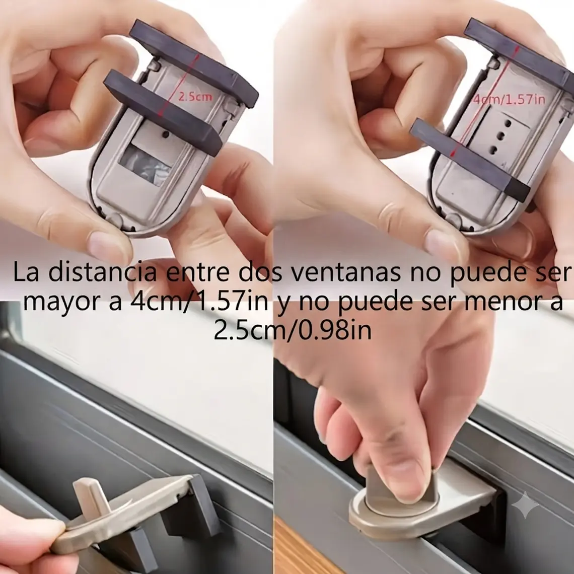 2 Pack de Cerradura de Seguridad para Ventanas Corredizas 2