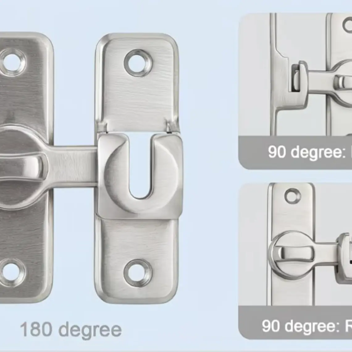 Cerradura Tipo Granero 90° y 180° Para Puerta Abatible 7