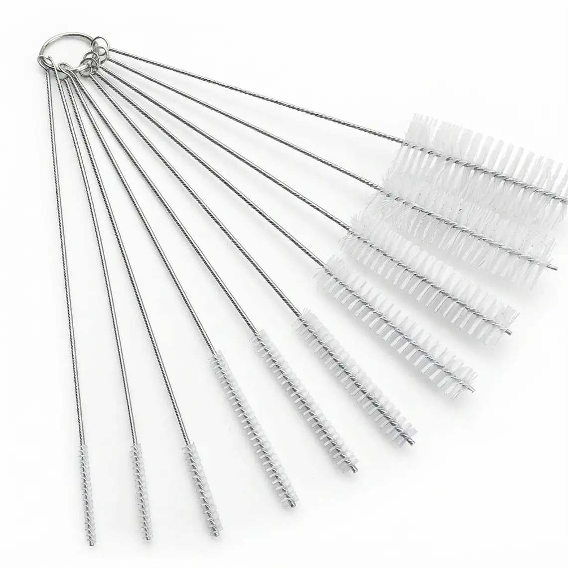 Set 10 Cepillos Limpieza con Mango Acero Inoxidable 1