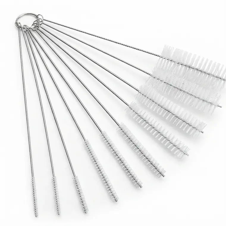 Set 10 Cepillos Limpieza con Mango Acero Inoxidable 1