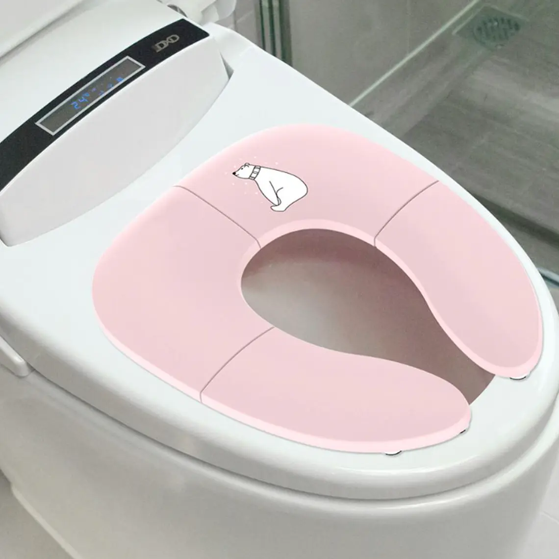 Asiento Plegable  Para Baño De Bebés Fabe Rosa 1