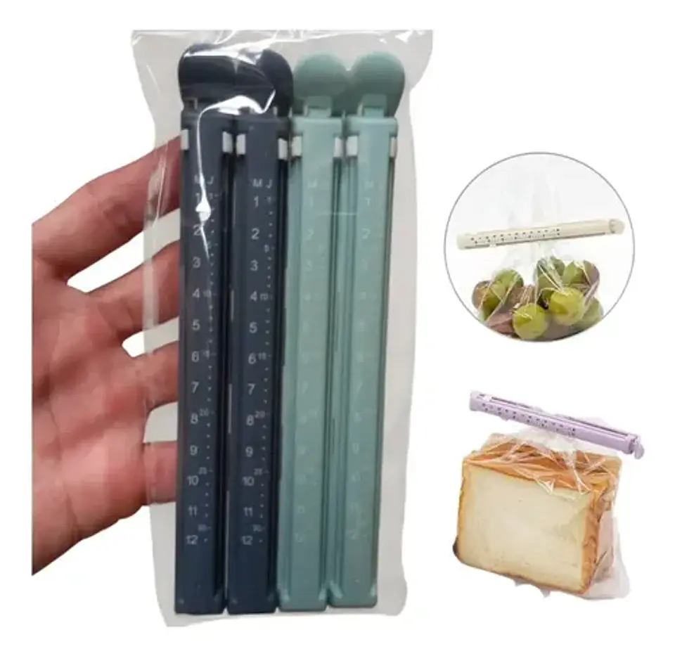 Set 4 Ganchos Clips Selladores De Bolsas  Con Fecha 4