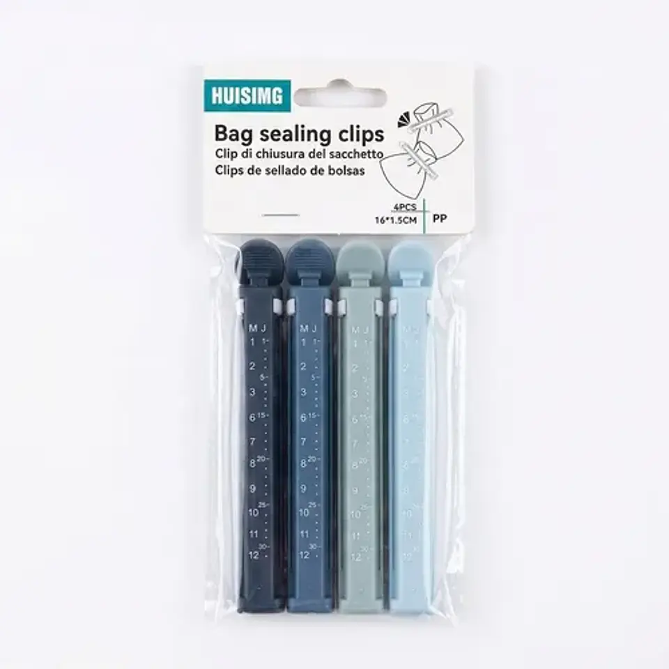 Set 4 Ganchos Clips Selladores De Bolsas  Con Fecha 8