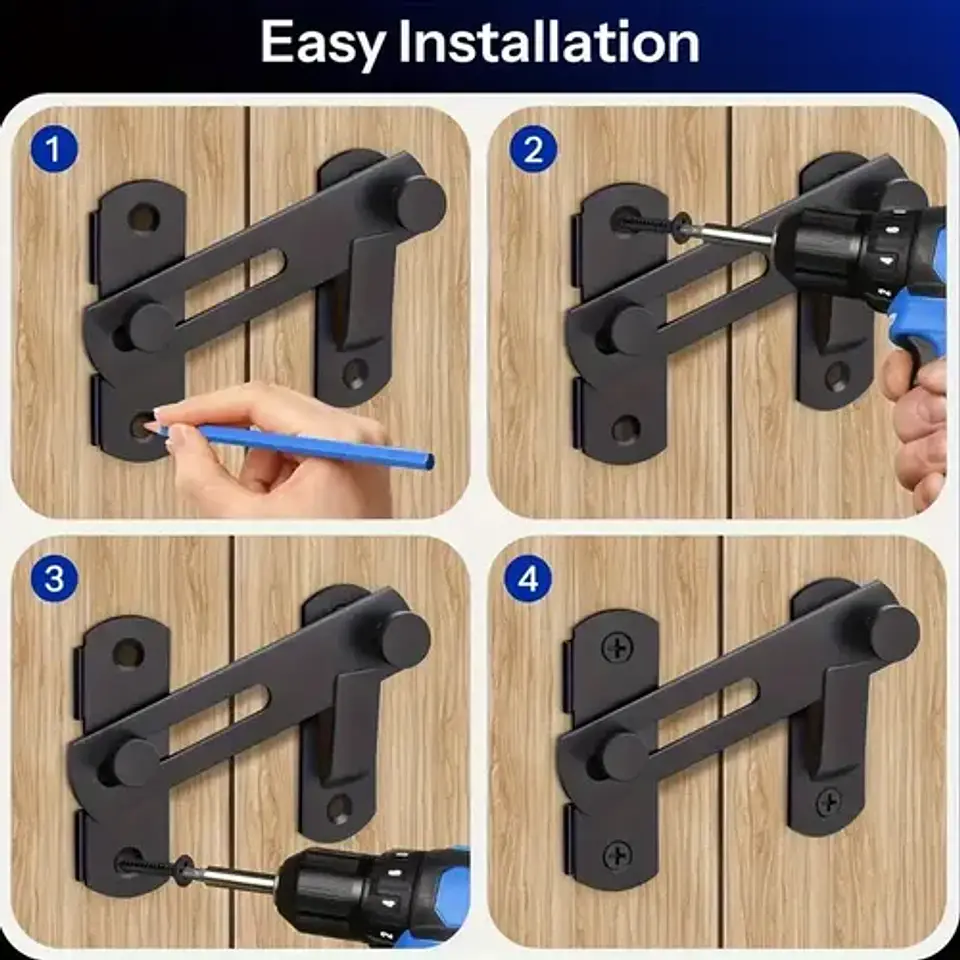 Cerradura Tipo Granero 180° Para Puerta Abatible O Corrediza 4