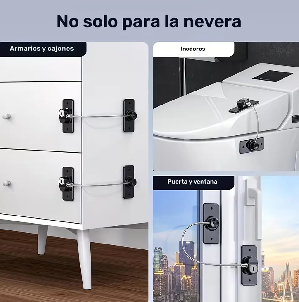 Cerraduras Adhesiva Para Refrigerador, Congelador Y Cajones 4