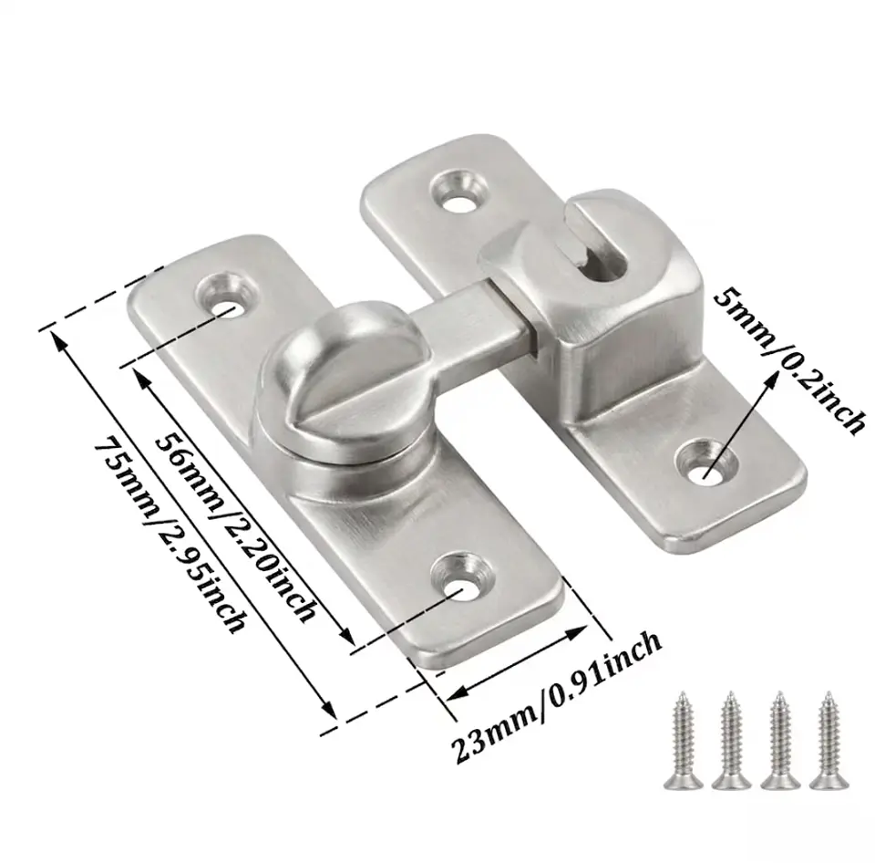 Cerradura Tipo Granero 90° Y 180° Para Puerta Abatible 4