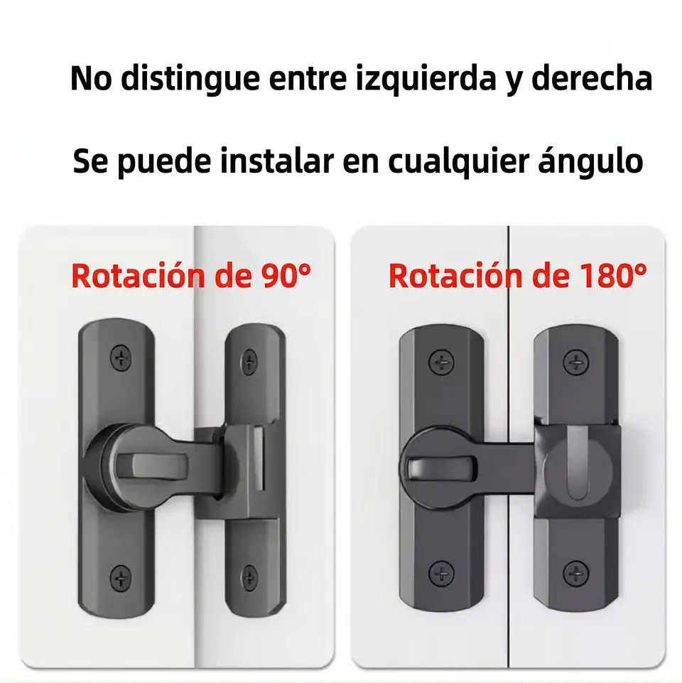 Cerradura Tipo Granero 90° Y 180° Para Puerta Abatible 9
