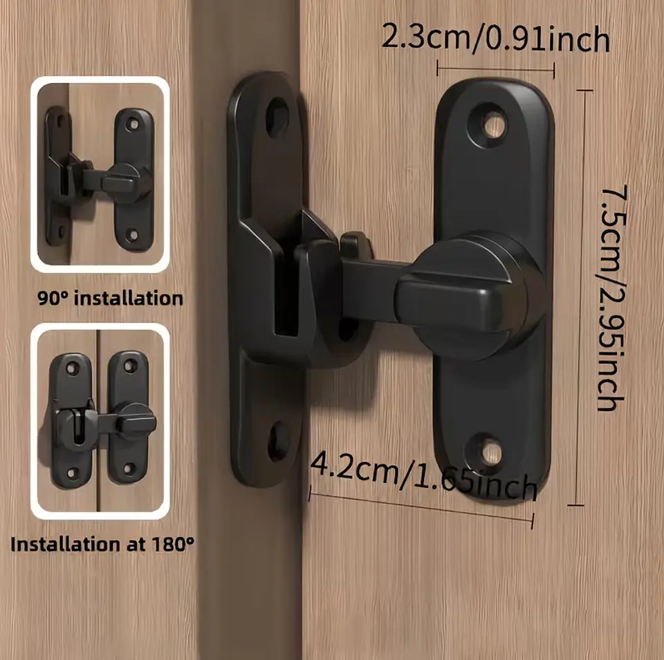 Cerradura Tipo Granero 90° Y 180° Para Puerta Abatible 12