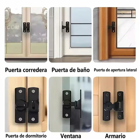 Pack 3 Cerraduras Tipo Granero 90° Y 180° Puerta Abatible