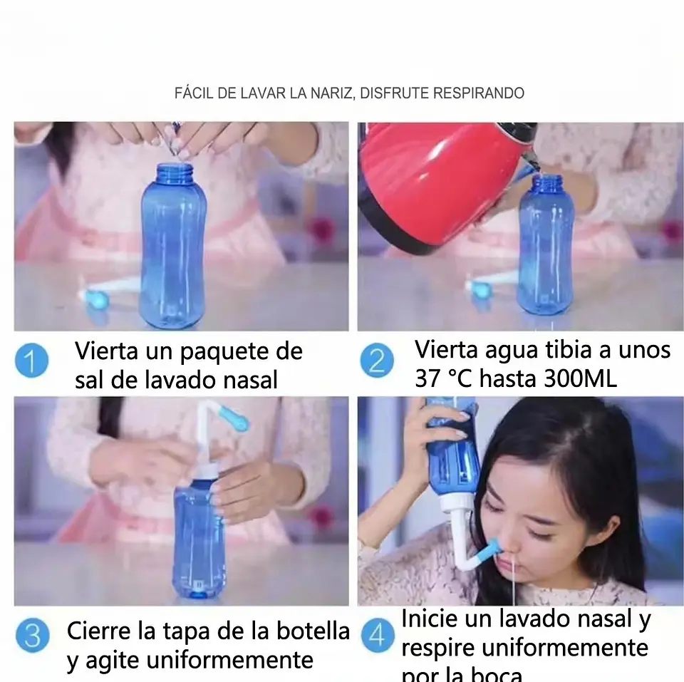 Limpiador Irrigador Nasal Waterpulse 500ml Azul 7