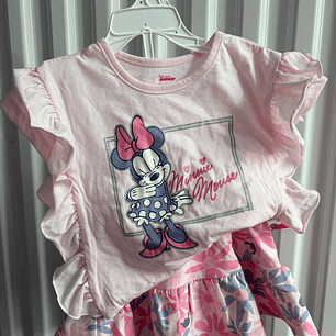 Conjunto Minnie Rosado Floral - T2