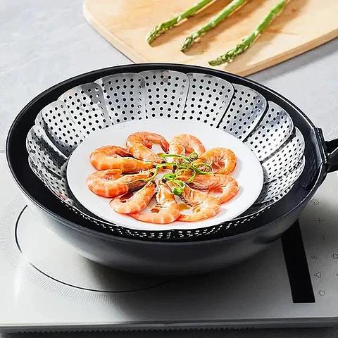 Vaporera Plegable Cocina Cesta Humeante
