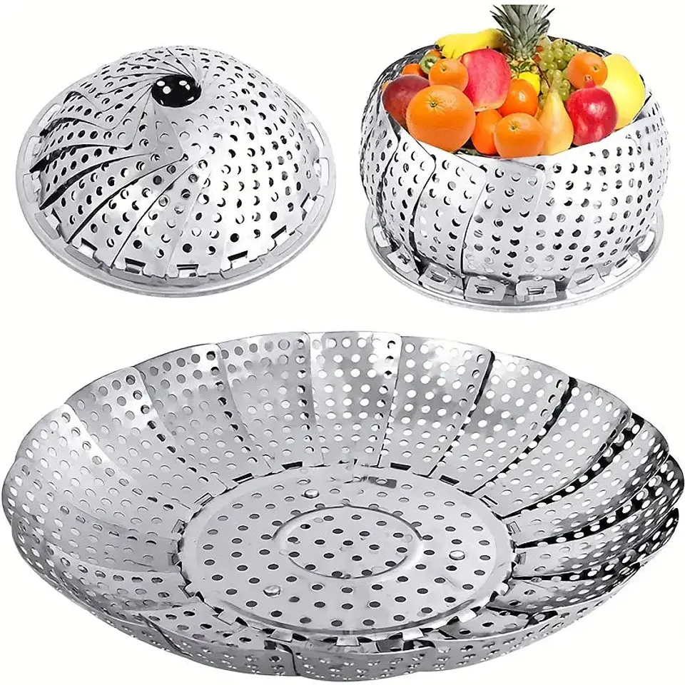 Vaporera Plegable Cocina Cesta Humeante 2
