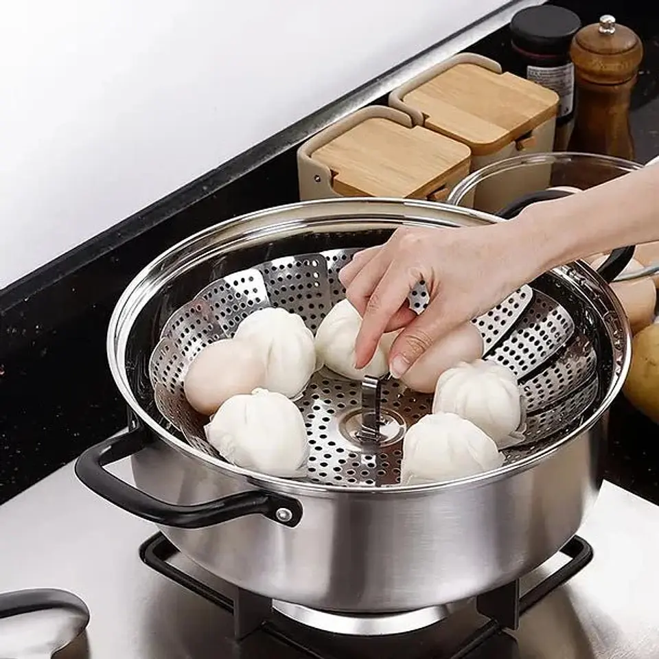 Vaporera Plegable Cocina Cesta Humeante 3