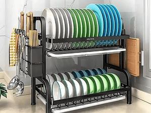 Escurridor de Platos de 2 Niveles Ahorra Espacio