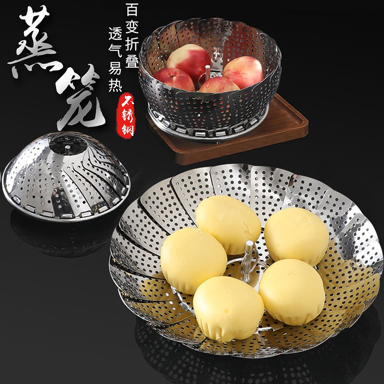 Vaporera Plegable Cocina Cesta Humeante 4