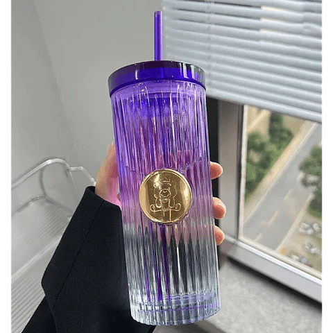Vaso de vidrio + bombilla 470ML