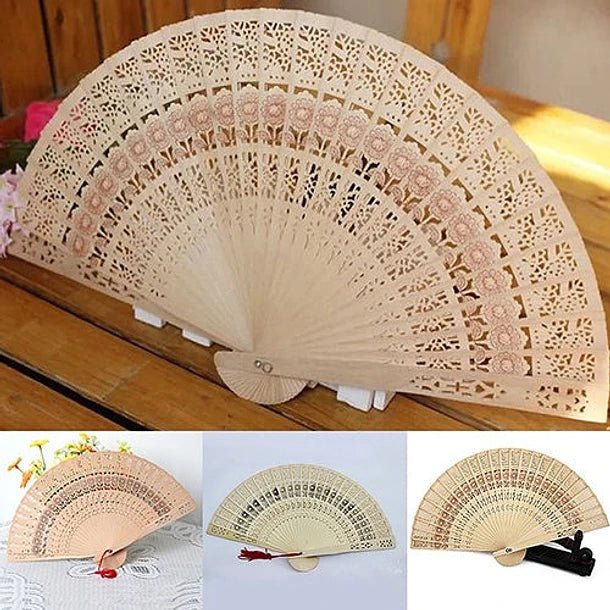 Abanico Bambú Elegante Madera 1