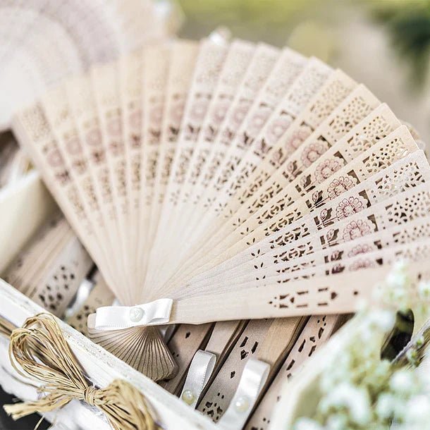 Abanico Bambú Elegante Madera 3