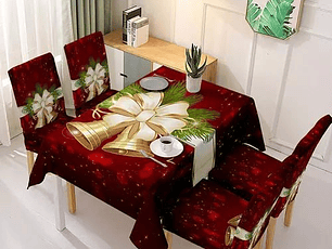 Juego fundas de sillas + mantel