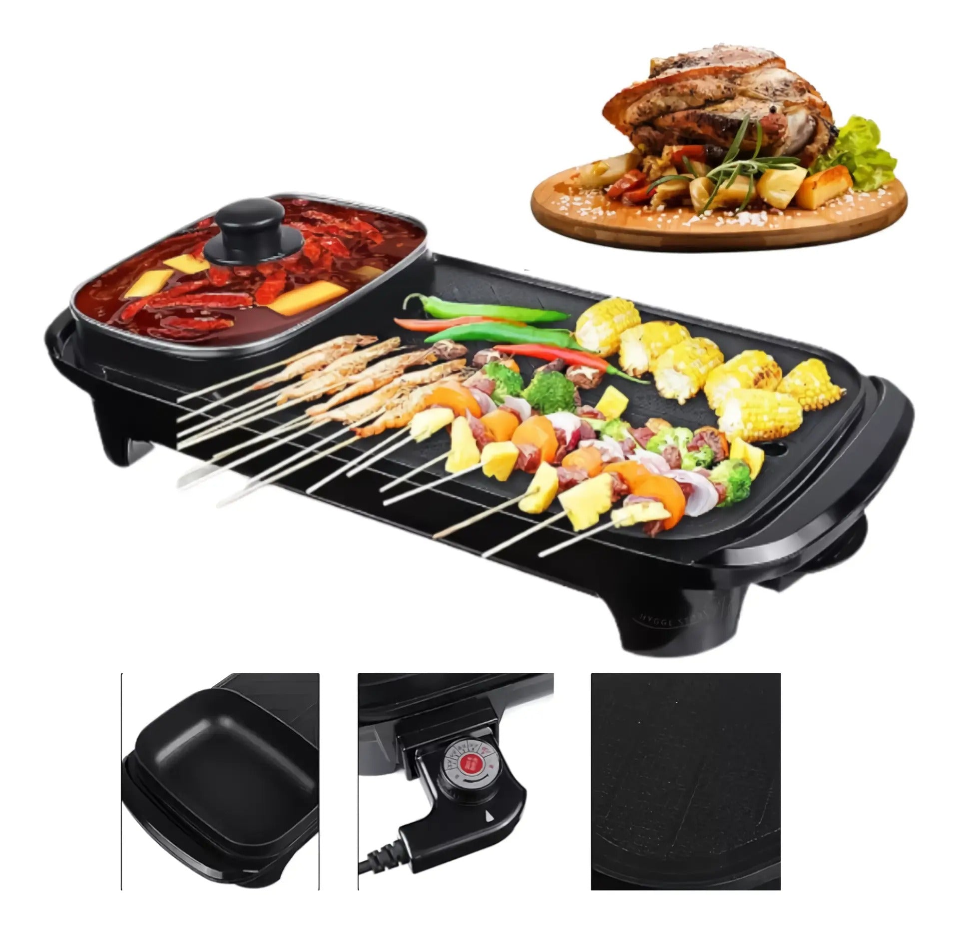 Mini parrilla electrica con olla 1