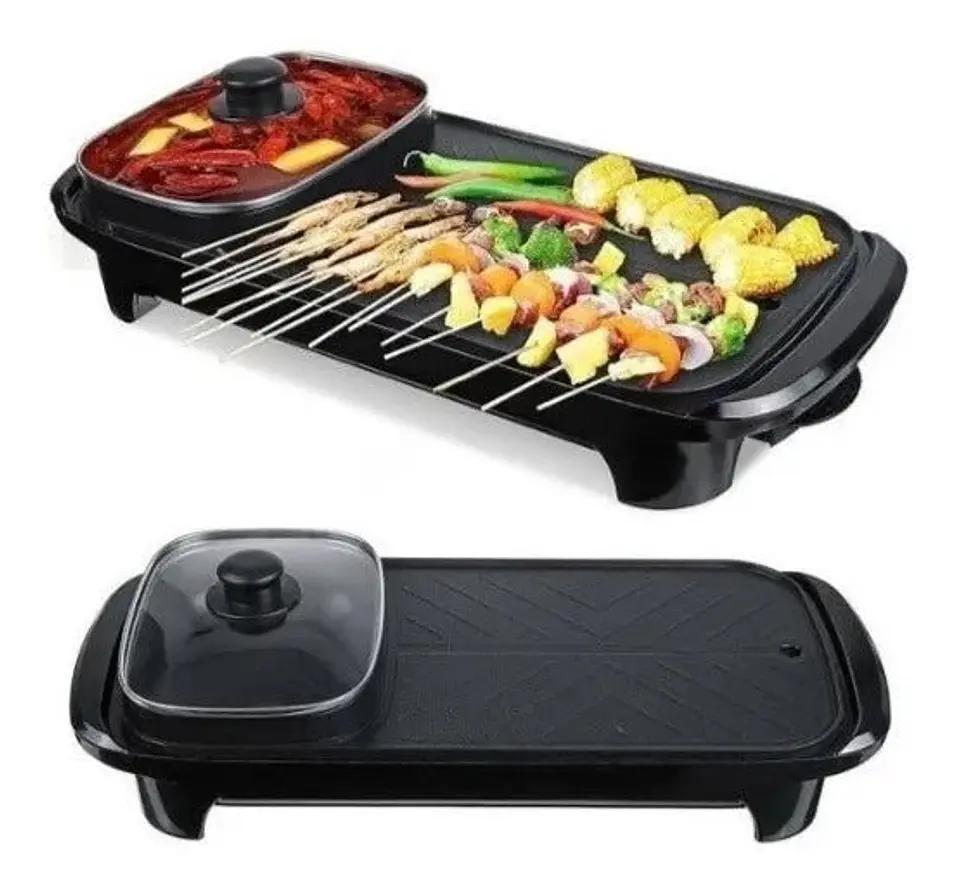 Mini parrilla electrica con olla 2