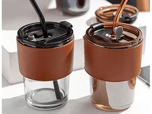 Vaso Taza Mug De Vidrio Con Tapa sin caña