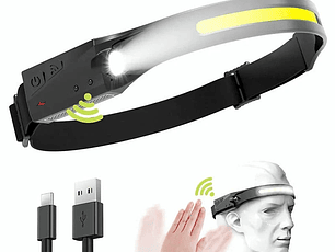 Linterna Led Frontal De Cintillo Cabeza Bicicleta Recargable