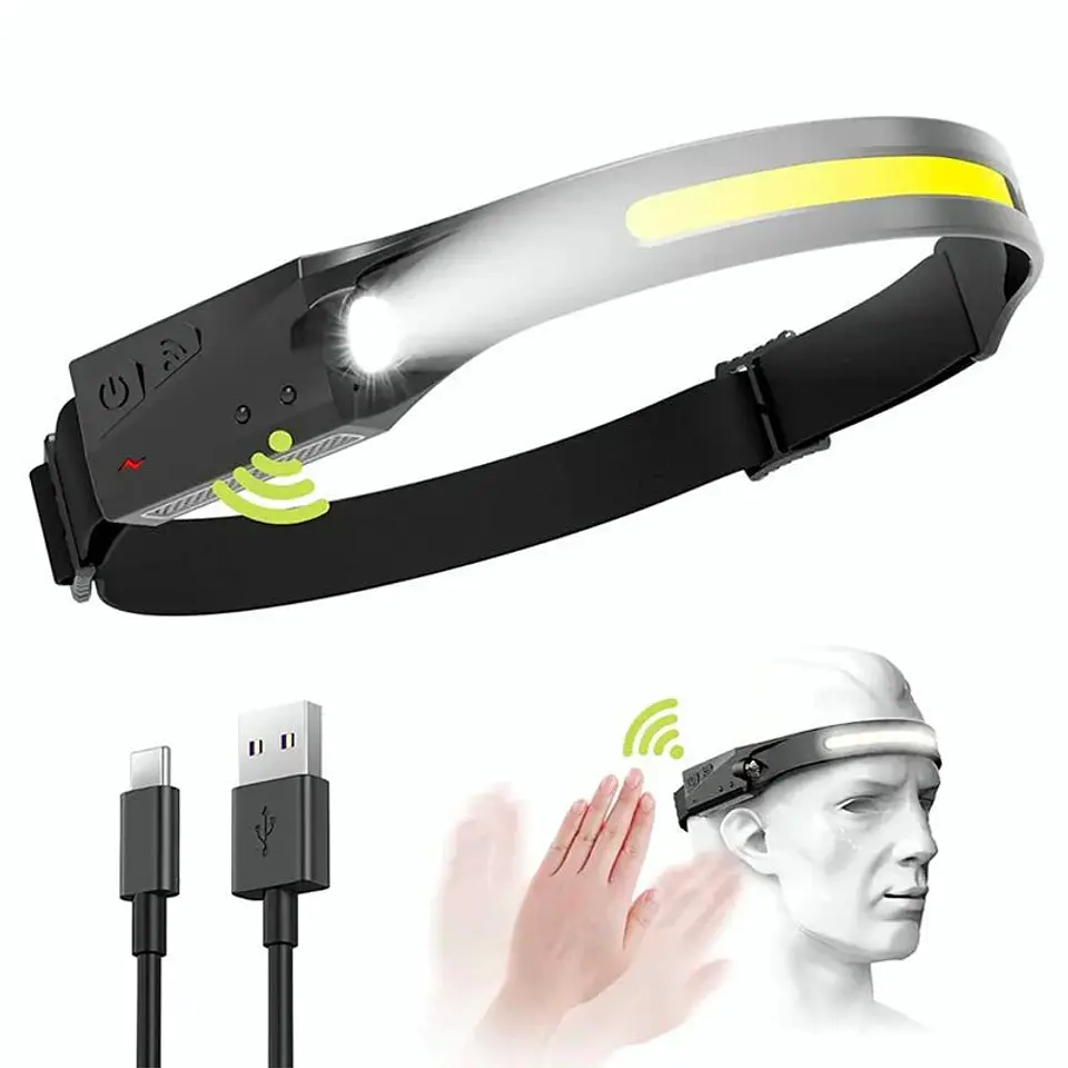 Linterna Led Frontal De Cintillo Cabeza Bicicleta Recargable 1