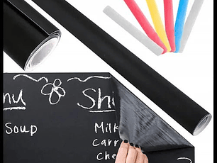 Pizarra Negra Adhesiva Tablero 200x60cm + Tizas