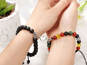 Pack Pulseras Para Parejas Con Imán Corazón Regalo San Valentín