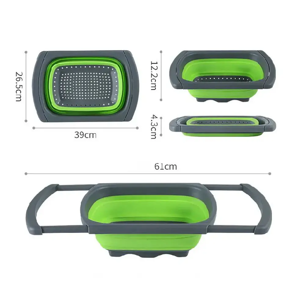 Colador Retráctil rectangular de silicona 3