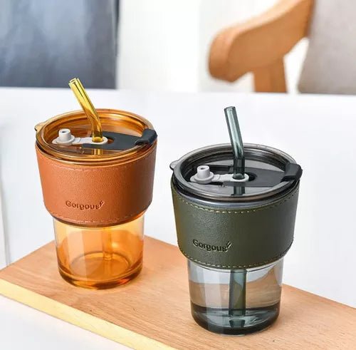 Taza Mug De Vidrio Con Tapa Hermética 400 Ml 2